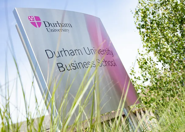 Sign reading Durham University Business School