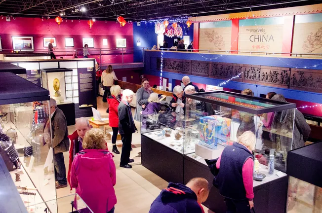 Visitors exploring exhibits at the Oriental Museum
