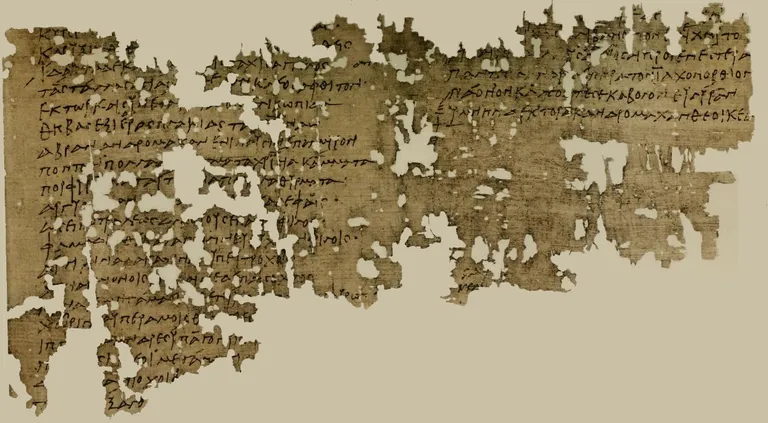 Fragments of papyrus with ancient writing