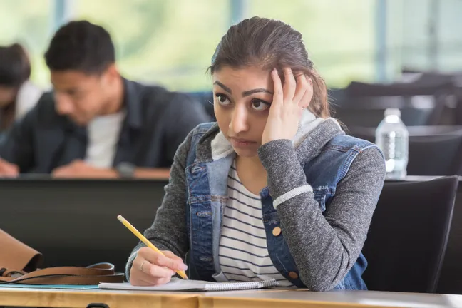 English Student in lecture