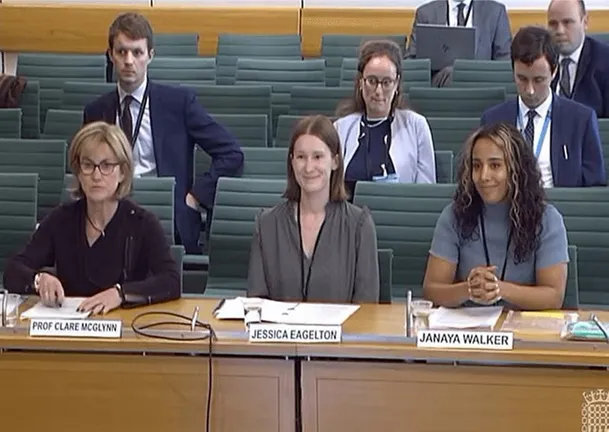 Clare giving evidence to Parliament on the Online Safety Bill
