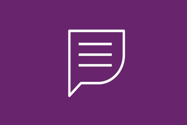 Speech bubble icon on a purple background