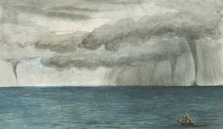 Ship in a storm painting