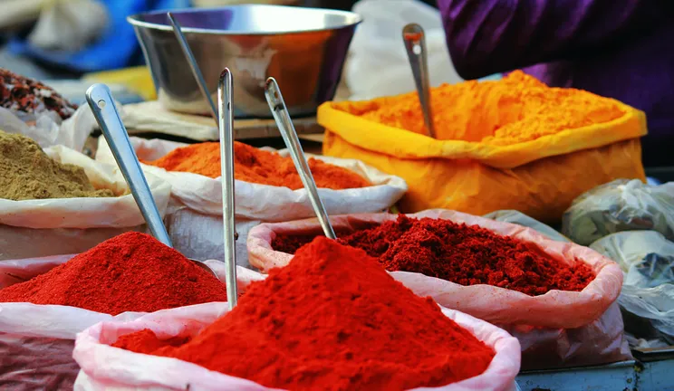 Spices in an Arabic marketplace