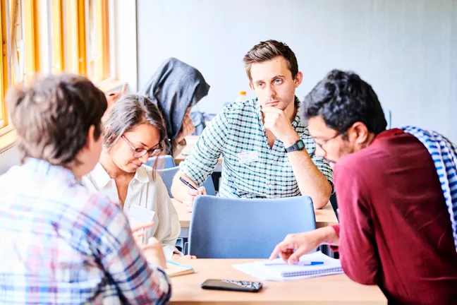 People having a discussion