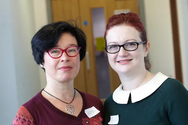 Two people at CRiVA conference 2018