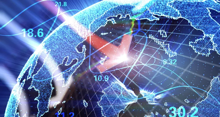 The earth covered in computer networks