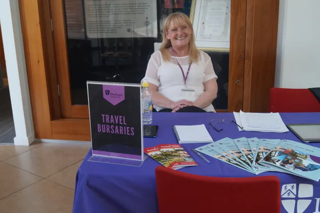 The travel bursary claim desk at an open day