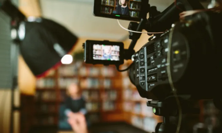 Viewing from behind a video camera