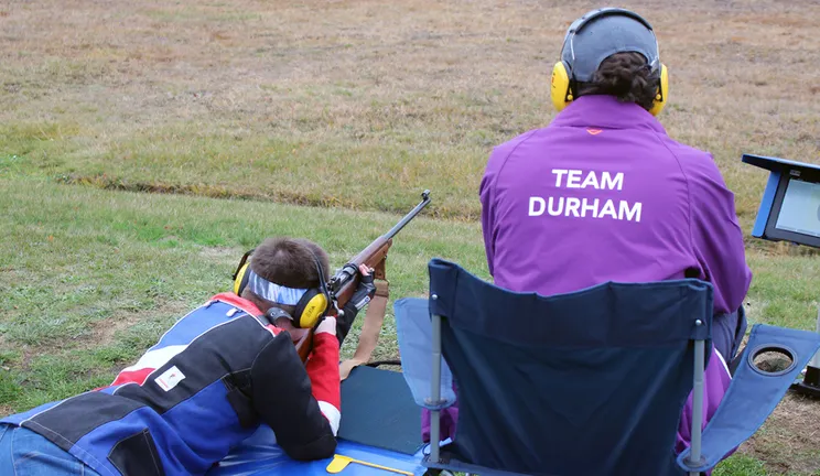 Durham University Rifle Club members participating in a tournament