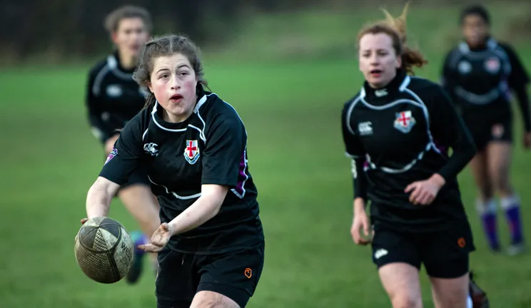 Female Rugby players during a BUCS, British Universities and Colleges Sport, event