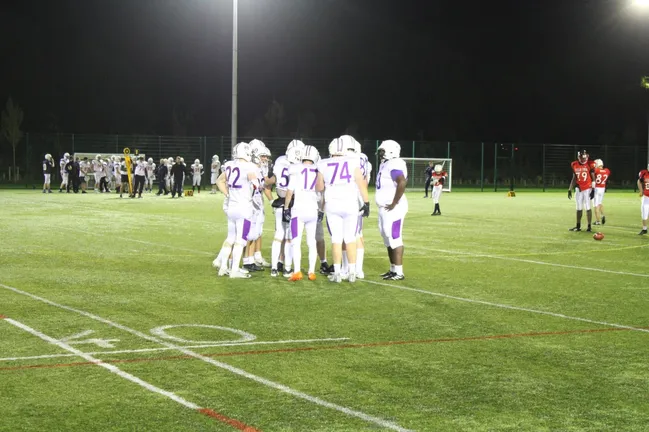 American football huddle