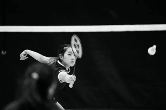 Female badminton player