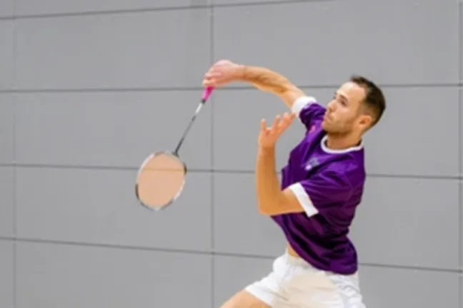 Male badminton player