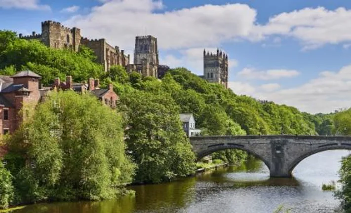 Durham Cathedral and Framwellgate Bridge over the River Wear