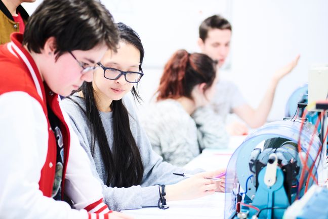 Students in engineering practical