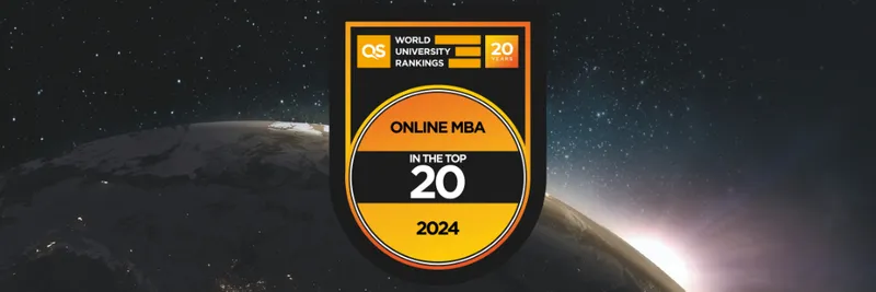 Graphic showing earth and QS online award logo