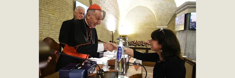 Professor Anna Rowlands receives her Expanded Reason award at the Vatican
