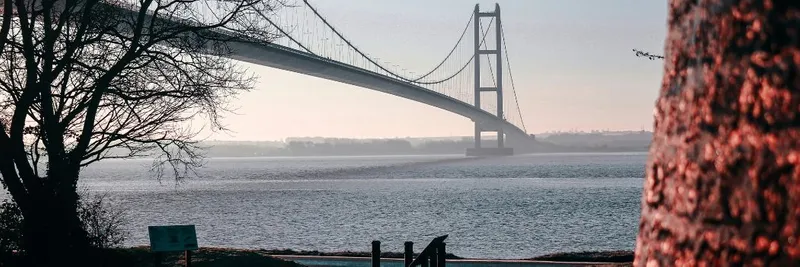 The Humber Suspension Bridge spans over the River Humber.
