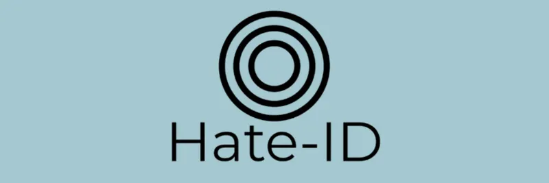 The logo for the Hate ID app features three circles and the words Hate ID underneath