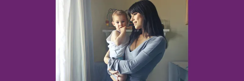 Mother and baby in asylum housing