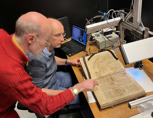 Profs Beeby and Gameson examine Utrecht Psalter via laser scanner