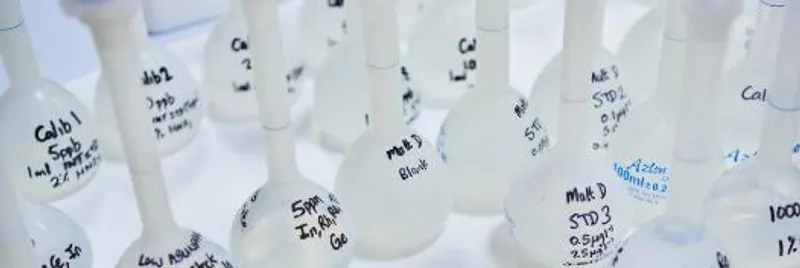 Close up image of equipment bottles