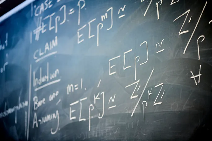 Equations on blackboard