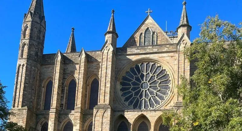 Durham Cathedral Rose window from outside