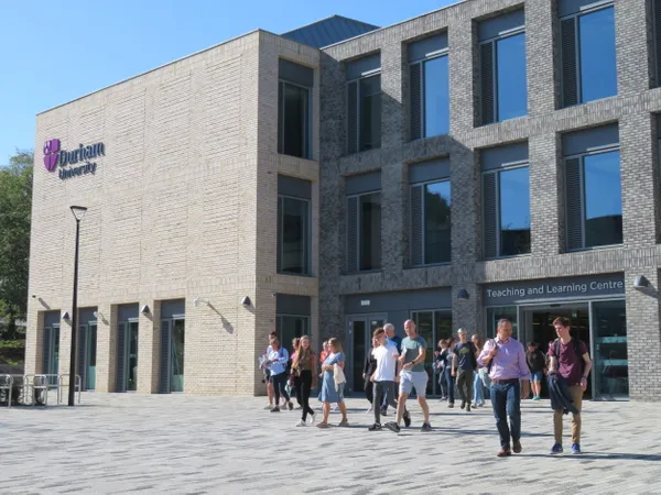 New students and parents walking out of the Teaching and Learning Centre