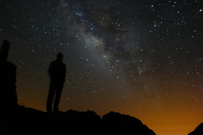 Person looking at the stars