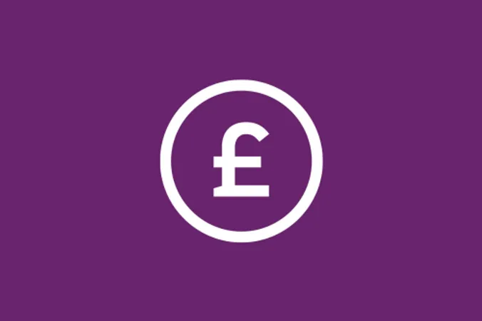 Pound sign on a coin icon