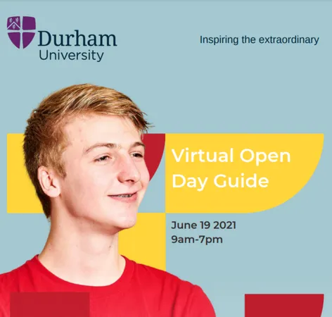 A student on the cover of the Open Day Guide