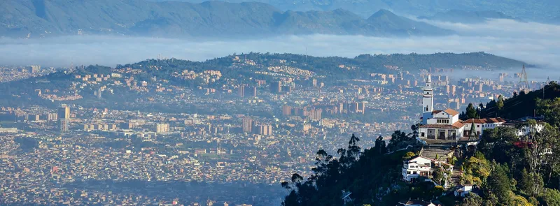 City skyline view of Bogota from the Andes