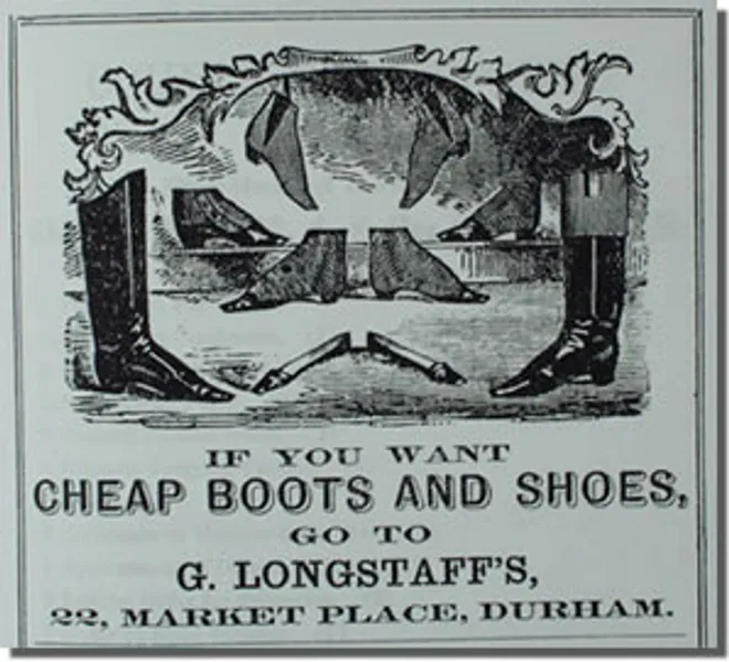 19th century advert for boots and shoes