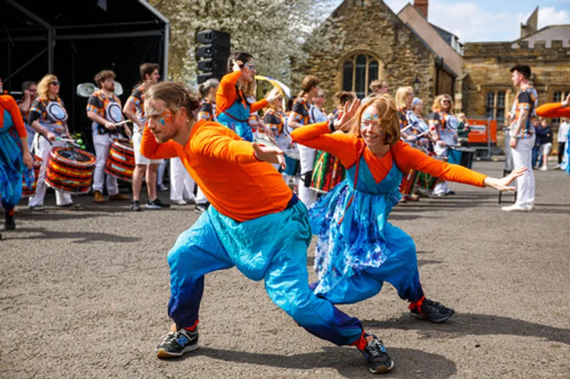 Dancers performing outdoors at Palace Green in Durham