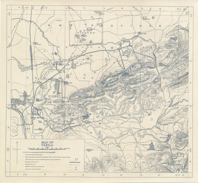 Old map of region of Taxila