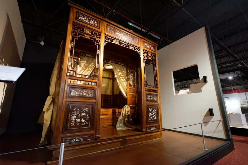Our magnificent Chinese bed sits at the centre of the new gallery.