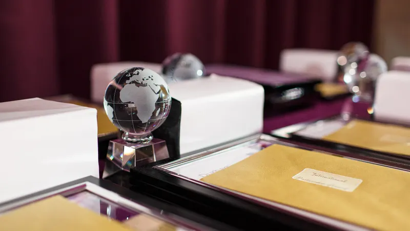 The trophies for the Durham Global Awards