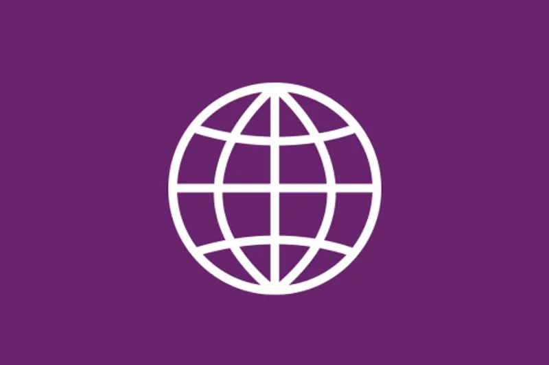 Globe icon on purple background