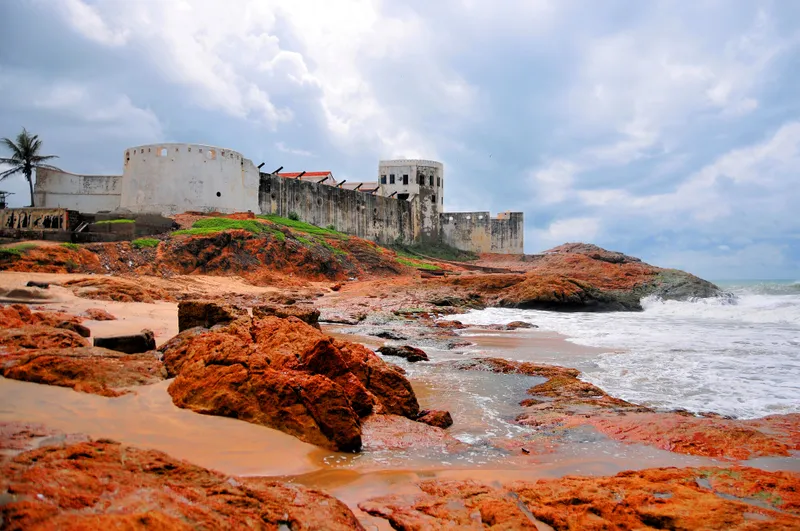 Ghana, Africa: Cape Coast beach and castle