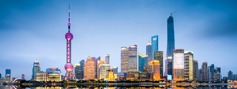 Shanghai skyline from the distance