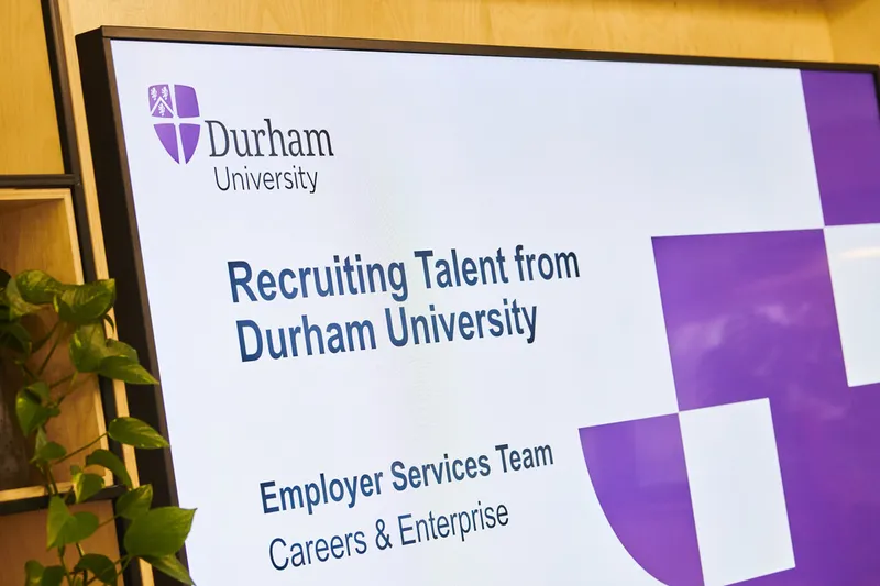 First screen of a Recruiting Talent from Durham University presentation