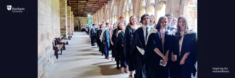 Students in robe at the Cloisters