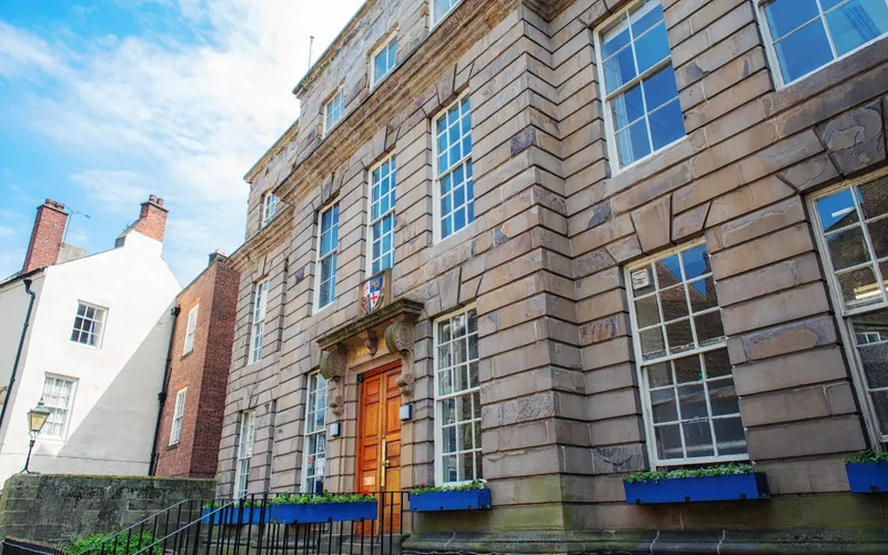 Front door outside St John's College