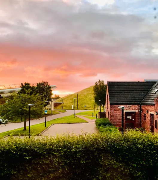 Stephenson front of college and mound red sky