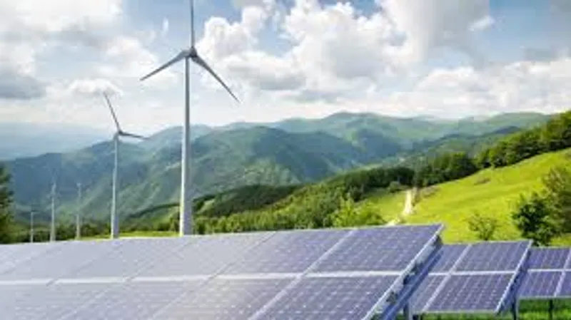 Solar panel and wind turbine