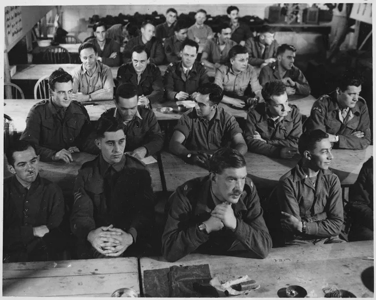 The audience at a demolition class at Milton Hall in 1944