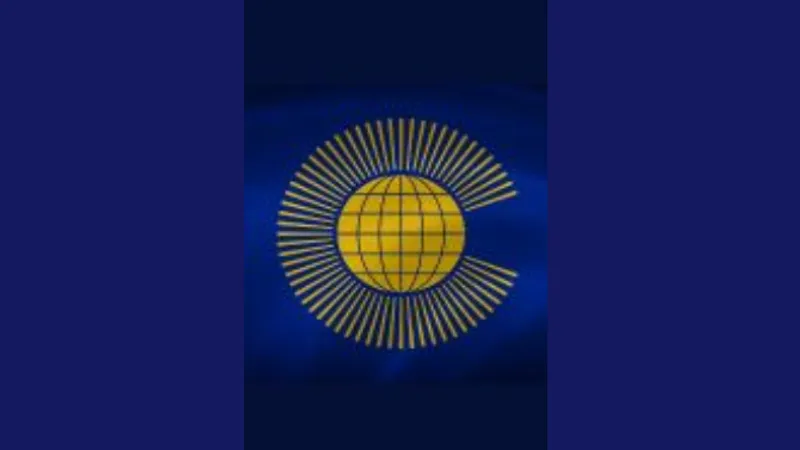 Commonwealth Scholarship logo on blue background