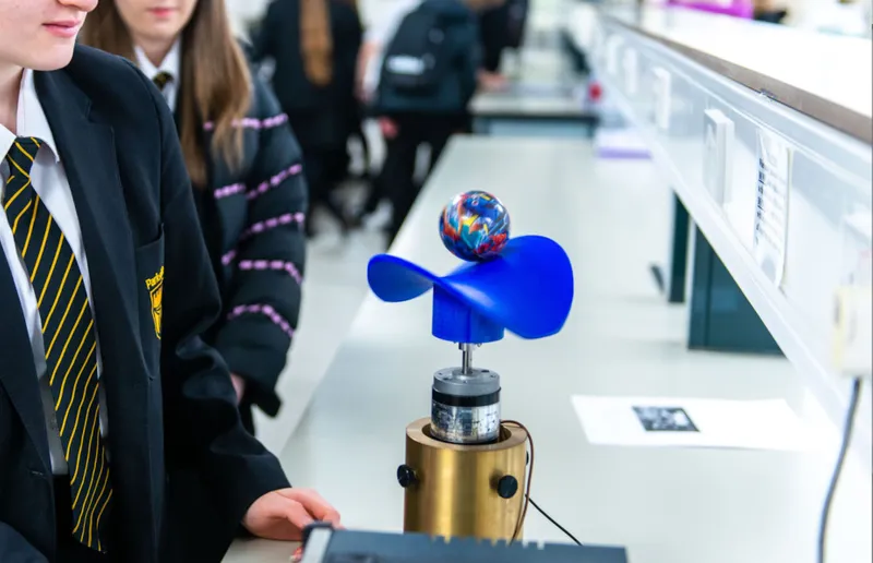 Schoolchildren with a science project of some description